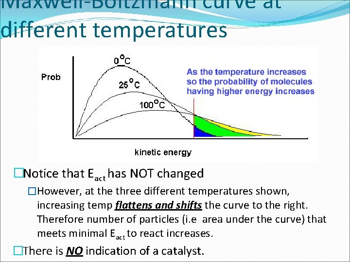 Maxwell-Boltzmann curve at different temperatures �Notice that Eact has NOT changed �However, at the