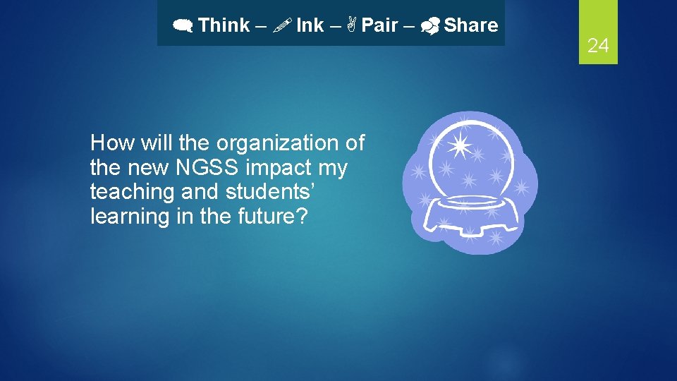   Think –  Ink –  Pair –  Share How will the organization of the