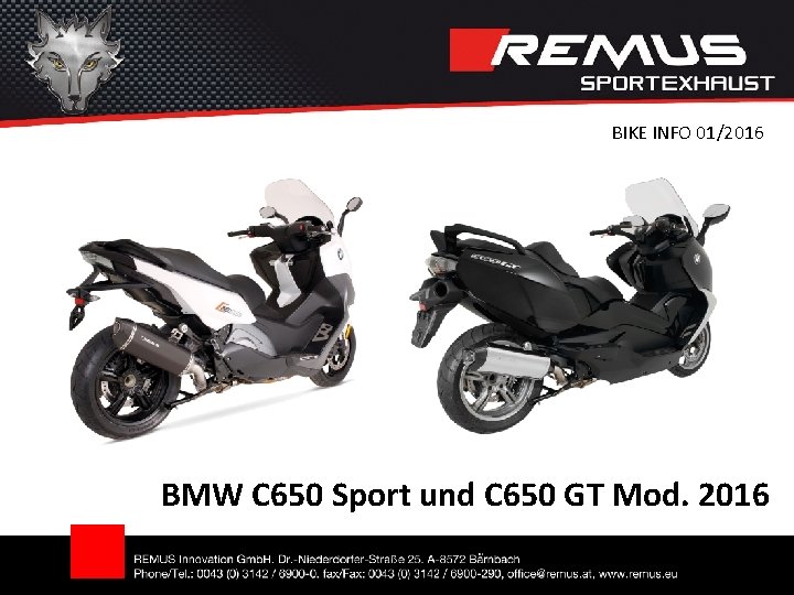 BIKE INFO 01/2016 BMW C 650 Sport und C 650 GT Mod. 2016 