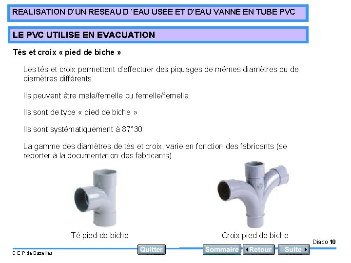 REALISATION D’UN RESEAU D ’EAU USEE ET D’EAU VANNE EN TUBE PVC LE PVC