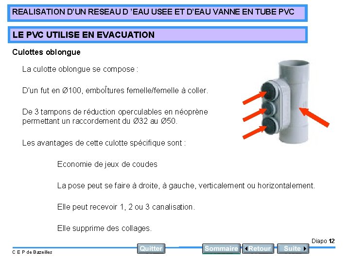 REALISATION D’UN RESEAU D ’EAU USEE ET D’EAU VANNE EN TUBE PVC LE PVC