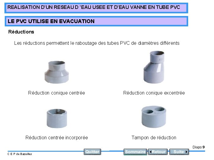 REALISATION D’UN RESEAU D ’EAU USEE ET D’EAU VANNE EN TUBE PVC LE PVC