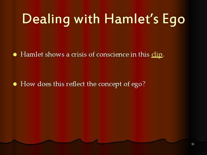 Dealing with Hamlet’s Ego l Hamlet shows a crisis of conscience in this clip.