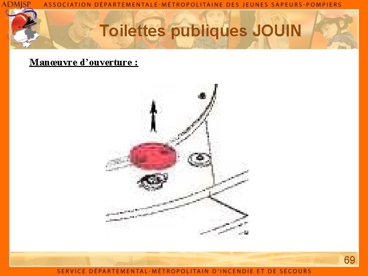 Toilettes publiques JOUIN Manœuvre d’ouverture : 69 