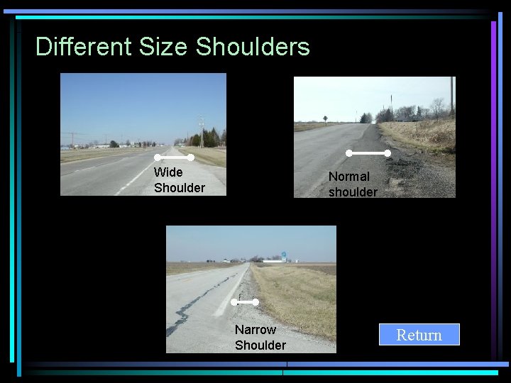 Different Size Shoulders Wide Shoulder Normal shoulder Narrow Shoulder Return 