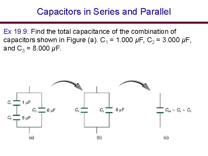 Capacitors in Series and Parallel Ex 19. 9: Find the total capacitance of the