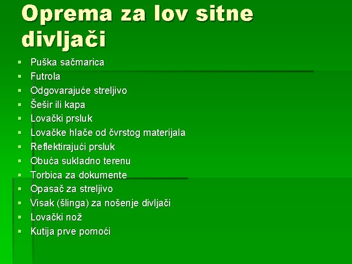 Oprema za lov sitne divljači § § § § Puška sačmarica Futrola Odgovarajuće streljivo