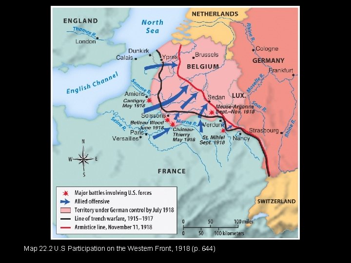 Map 22. 2 U. S Participation on the Western Front, 1918 (p. 644) 