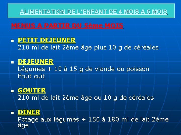 Nutrition Et Diversification De Lalimentation Chez Le Nourrisson