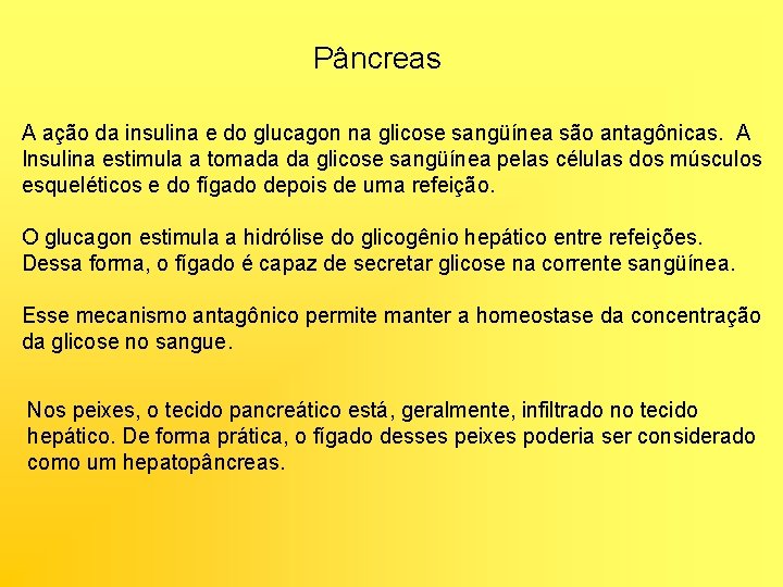 Pâncreas A ação da insulina e do glucagon na glicose sangüínea são antagônicas. A Pâncreas A ação da insulina e do glucagon na glicose sangüínea são antagônicas. A