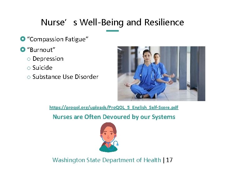 Nurse’s Well-Being and Resilience £ “Compassion Fatigue” £ “Burnout” o Depression o Suicide o Nurse’s Well-Being and Resilience £ “Compassion Fatigue” £ “Burnout” o Depression o Suicide o