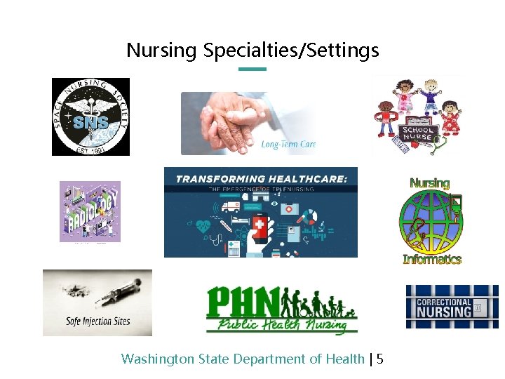 Nursing Specialties/Settings Washington State Department of Health | 5 