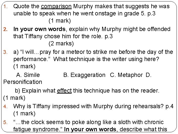 Quote the comparison Murphy makes that suggests he was unable to speak when he