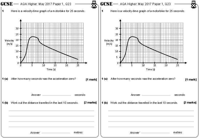 AQA Higher: May 2017 Paper 1, Q 23 1 AQA Higher: May 2017 Paper