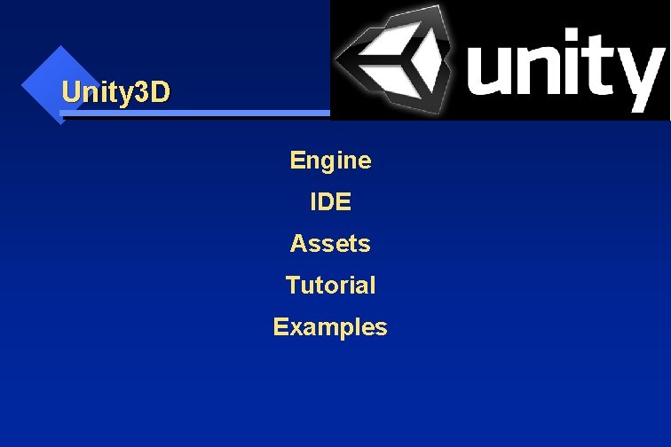 Unity 3 D Engine IDE Assets Tutorial Examples 