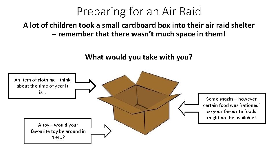 Preparing for an Air Raid A lot of children took a small cardboard box Preparing for an Air Raid A lot of children took a small cardboard box