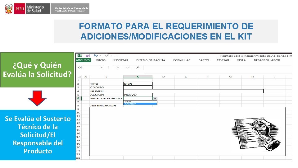 Oficina General de Planeamiento, Presupuesto y Modernización FORMATO PARA EL REQUERIMIENTO DE ADICIONES/MODIFICACIONES EN