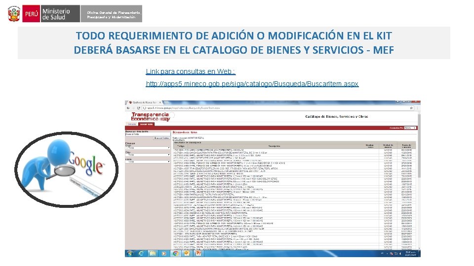 Oficina General de Planeamiento, Presupuesto y Modernización TODO REQUERIMIENTO DE ADICIÓN O MODIFICACIÓN EN