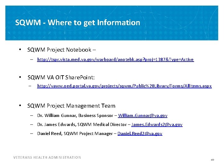 SQWM - Where to get Information • SQWM Project Notebook – – http: //tspr.