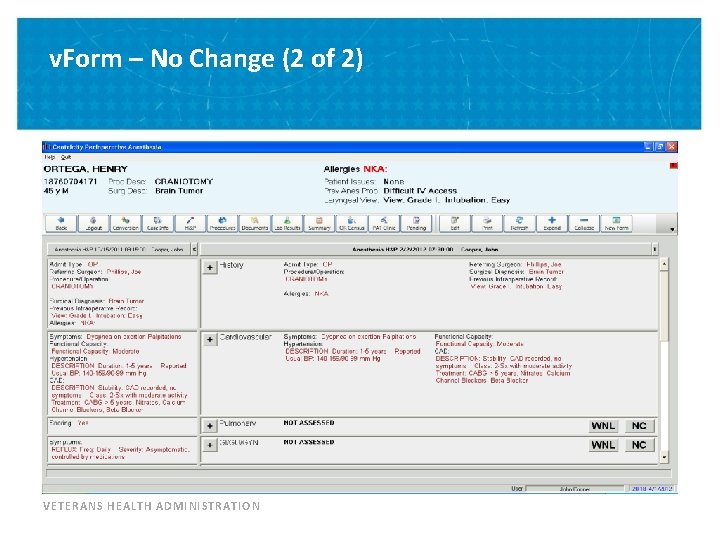 v. Form – No Change (2 of 2) VETERANS HEALTH ADMINISTRATION 