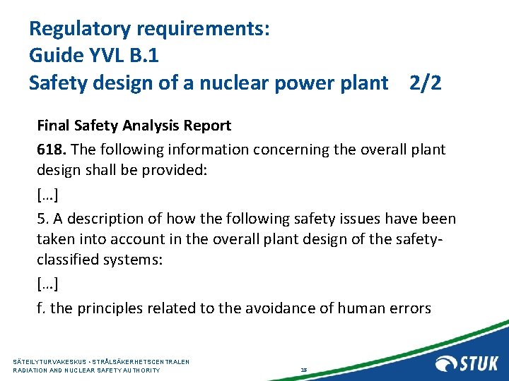 Regulatory requirements: Guide YVL B. 1 Safety design of a nuclear power plant 2/2