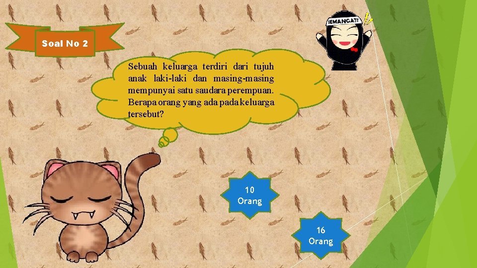 Soal No 2 Sebuah keluarga terdiri dari tujuh anak laki-laki dan masing-masing mempunyai satu