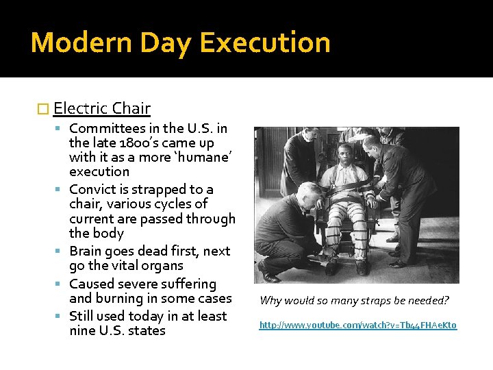 Modern Day Execution � Electric Chair Committees in the U. S. in the late