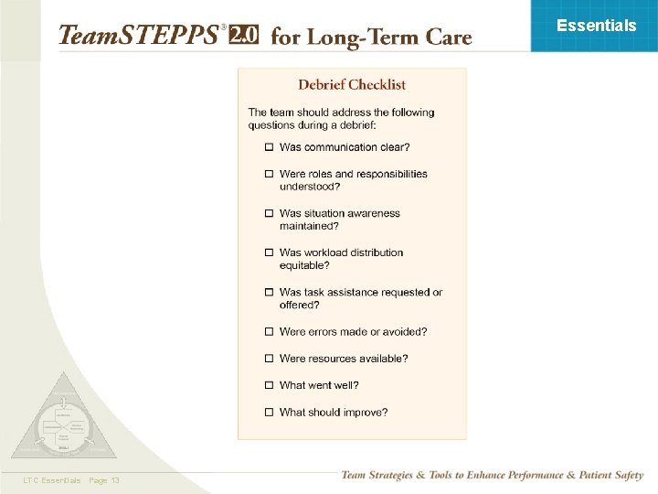 Essentials LTC Essentials Page 13 TEAMSTEPPS 05. 2 