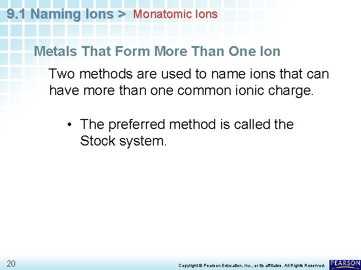 9. 1 Naming Ions > Monatomic Ions Metals That Form More Than One Ion