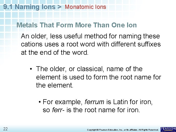 9. 1 Naming Ions > Monatomic Ions Metals That Form More Than One Ion