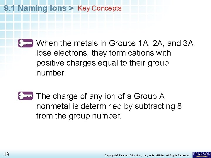 9. 1 Naming Ions > Key Concepts When the metals in Groups 1 A,