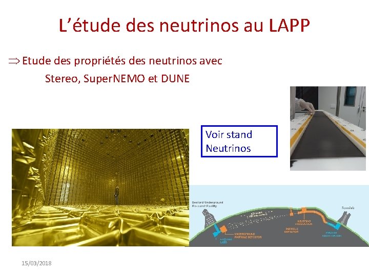 L’étude des neutrinos au LAPP Etude des propriétés des neutrinos avec Stereo, Super. NEMO