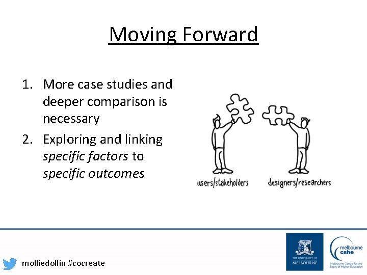 Moving Forward 1. More case studies and deeper comparison is necessary 2. Exploring and