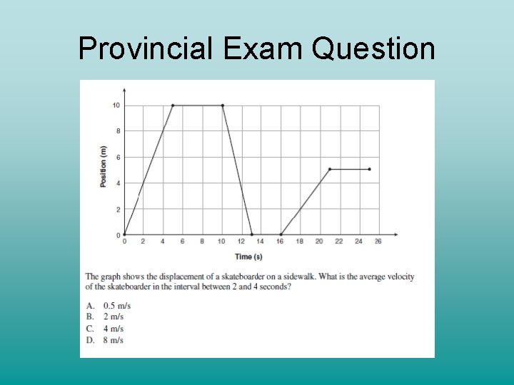 Provincial Exam Question 