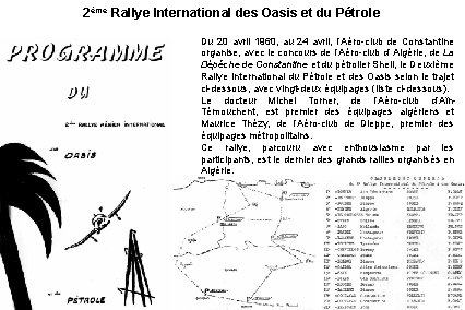 2ème Rallye International des Oasis et du Pétrole Du 20 avril 1960, au 24