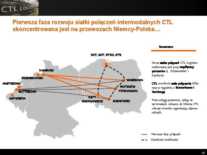Pierwsza faza rozwoju siatki połączeń intermodalnych CTL skoncentrowana jest na przewozach Niemcy-Polska… Komentarz DCT,