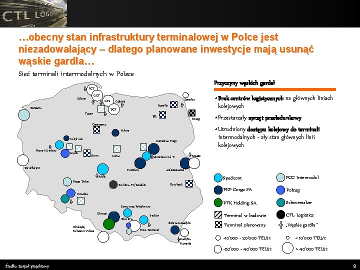 …obecny stan infrastruktury terminalowej w Polce jest niezadowalający – dlatego planowane inwestycje mają usunąć