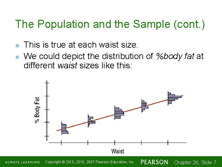 The Population and the Sample (cont. ) n n This is true at each