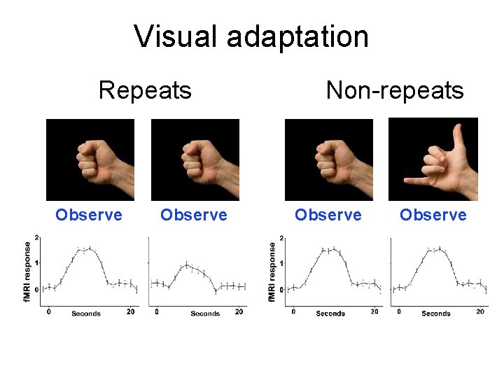 Visual adaptation Repeats Observe Non-repeats Observe 