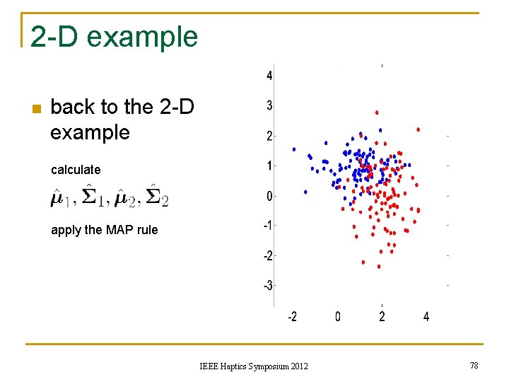 2 -D example n back to the 2 -D example calculate apply the MAP