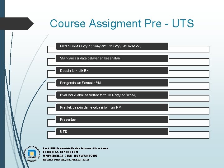 Course Assigment Pre - UTS Media DRM (Papper, Computer dekstop, Web-Based) Standarisasi data pelayanan