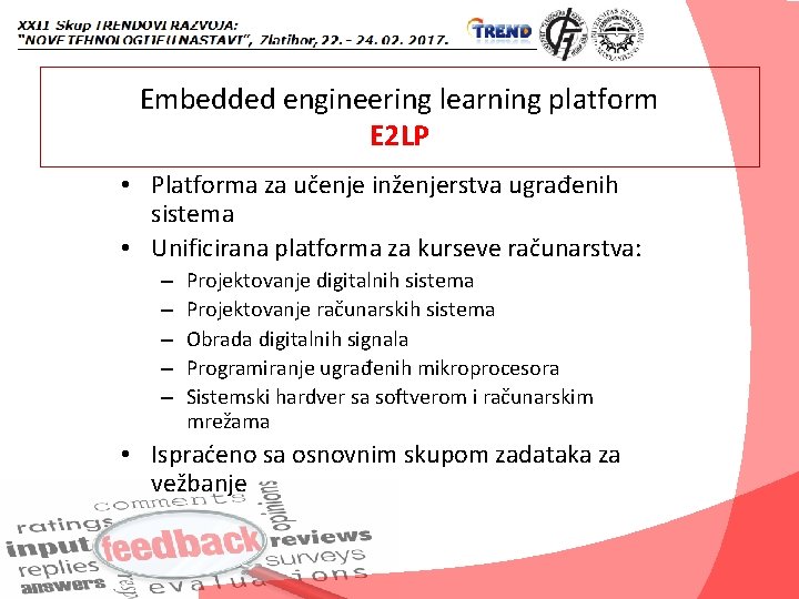 Embedded engineering learning platform E 2 LP • Platforma za učenje inženjerstva ugrađenih sistema