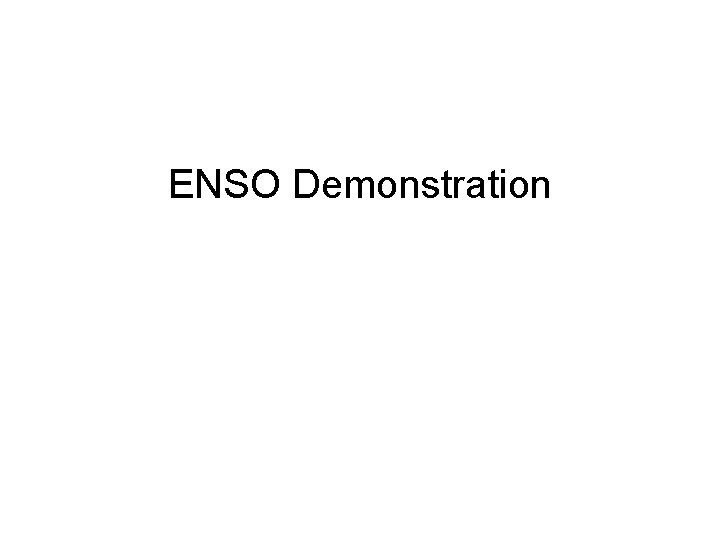 ENSO Demonstration 