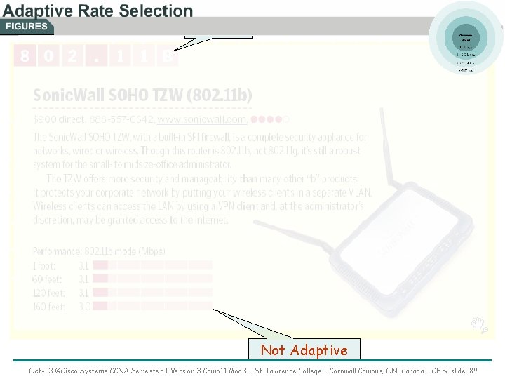 802. 11 b Not Adaptive Oct-03 ©Cisco Systems CCNA Semester 1 Version 3 Comp