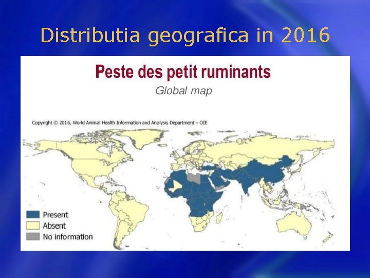 Distributia geografica in 2016 