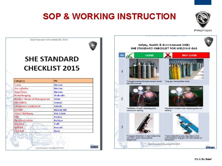 SOP & WORKING INSTRUCTION SOP & WORKING INSTRUCTION