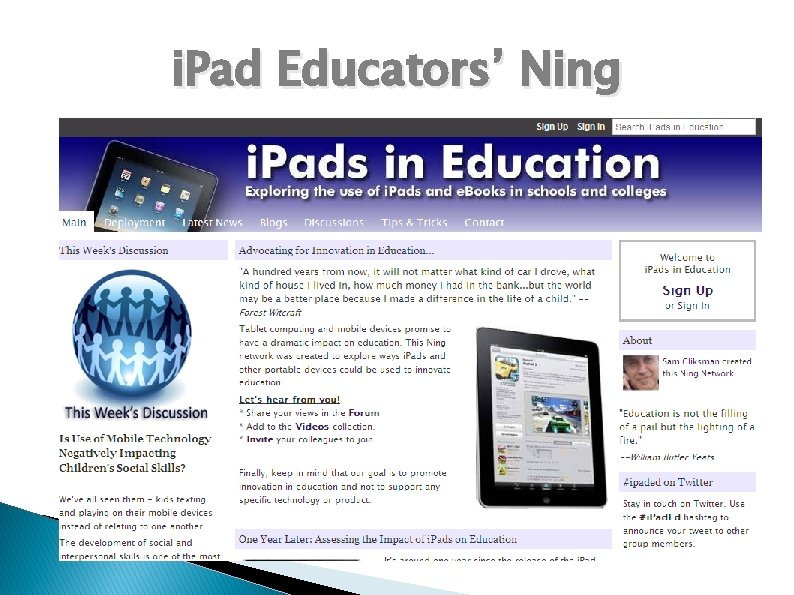 i. Pad Educators’ Ning 