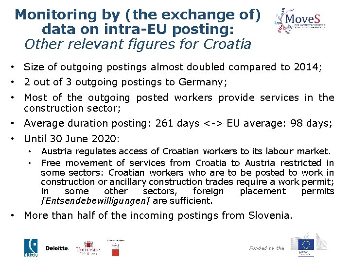 Monitoring by (the exchange of) data on intra-EU posting: Other relevant figures for Croatia