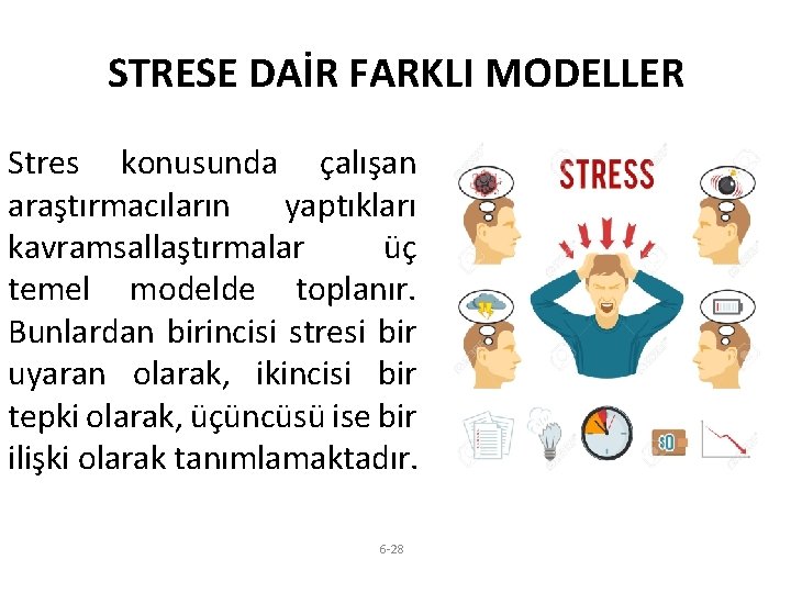 STRESE DAİR FARKLI MODELLER Stres konusunda çalışan araştırmacıların yaptıkları kavramsallaştırmalar üç temel modelde toplanır.