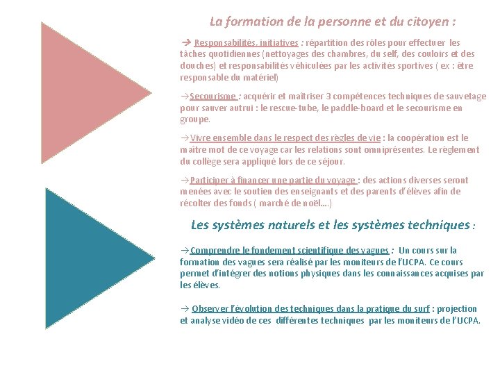 La formation de la personne et du citoyen : Responsabilités, initiatives : répartition des
